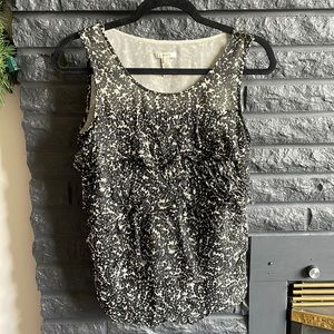 J. CREW Ruffled 100% Silk Top Size 0